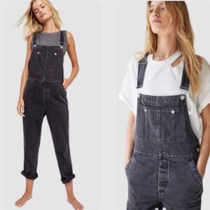 We The Free Boyfriend Overalls | Black Gray Wash | Size 24